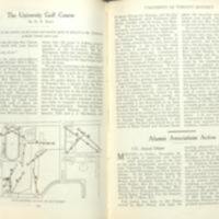 University of Toronto golf course as depicted in the University of Toronto Monthly, December 1923. In the 1890s the University had its very own golf course or, to be precise, two of them. A three-hole course was laid out on vacant land North of Czar Street (now Charles St. West), and David Ritchie, a student (1896-1899) at Knox College, laid out a 10-hole course across Devonshire Place and the Taddle Creek ravine. The course was very popular with faculty and students (including women). 