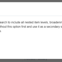 "Also search nested items" pop up